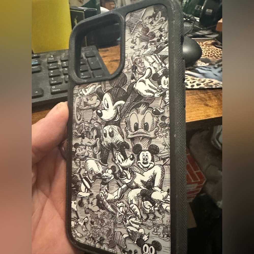 iPHONE 14 15 Pro Max Phone Case 3D Affect Disney Monochrome Character Collage